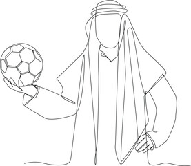 Sports, sports minimalist concept by vector graphic design. Arabic sports club. Balck and white design, simple line, Arabic man.