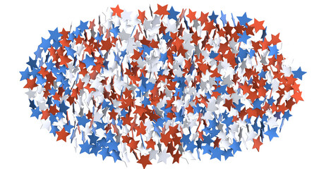 stars confetti on american independence day party