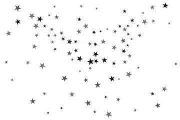 Star confetti. Silver casual confetti background. Bright design pattern.