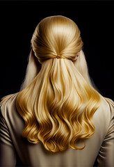 Naklejka premium Beautiful woman hairstyle, back view.