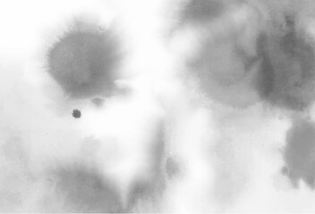 Watercolor white and light gray texture, background. Preliminary illustration. watercolor stains
