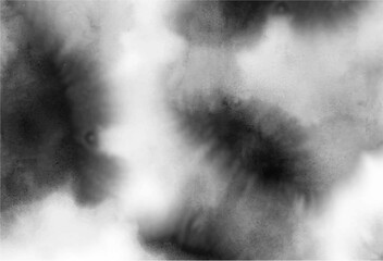 Black watercolor background for background textures and web banner design.Grey clouds, gray spots