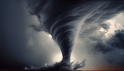 Obraz na płótnie Canvas Tornado, Storm, Whirlwind, Furação Tornado, Natural Disaster, GENERATIVE AI