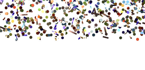 Fototapeta na wymiar Colorful confetti on white background