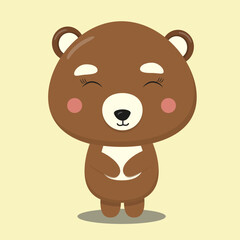 cute bear kawaii. cartoon sttyle. 