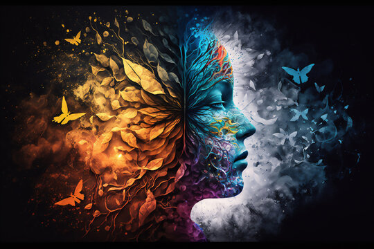 Brain mind way soul and hope concept art, illustration, surreal mystery artwork, imagination painting, conceptual idea of success, ai generated, Generative AI