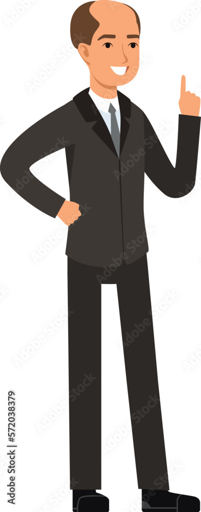 Canvas Prints businessman pointing finger. cartoon office manager character