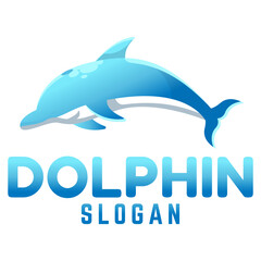 Modern simple minimalist dolphin mascot logo design vector with modern illustration concept style for badge, emblem and tshirt printing. modern dolphin circle logo template isolated