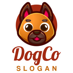 Cute Kawaii Puppy K9 Dog Mascot Cartoon Logo Design Icon Illustration Character Hand Drawn. Suitable for every category of business, company, brand like pet store or pet shop