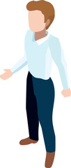 Office worker isometric icon. Business flat character