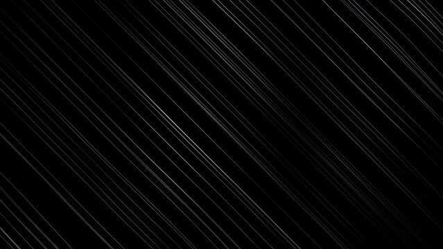 Abstract straight thin lines pattern seamless loop motion on black background.