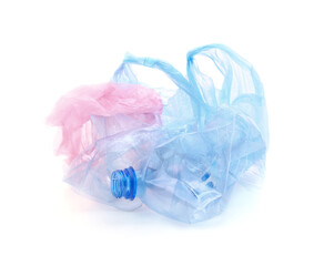 Used plastic bottle and bags.