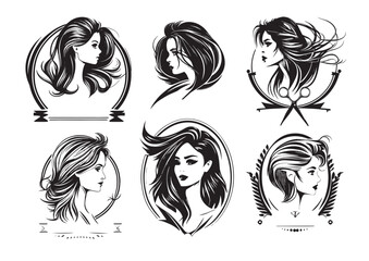 Set of woman, hair salon