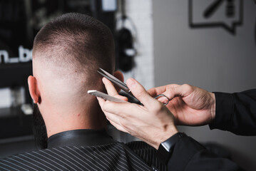 men's haircut at the barbershop