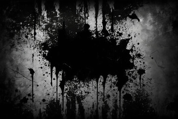 Black Grunge Wall Background. Generative AI