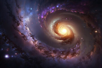 Spiral Galaxy Background. Generative AI