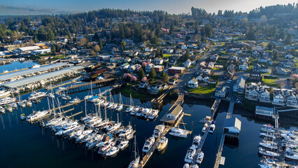 Obraz premium Beautiful day in Gig Harbor, Washington, USA