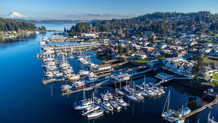 Fototapeta premium Mount Rainier in Gig Harbor, Washington 