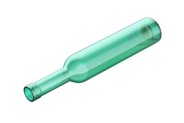 Empty green glass bottle for water or alcogolic beverages