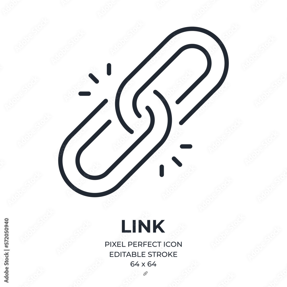 Canvas Prints chain link editable stroke outline icon isolated on white background flat vector illustration. pixel