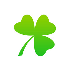 Clover with three leaves isolated on white background. St. Patrick s Day, lucky Concept. Vector illustration