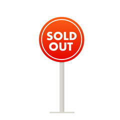 Sold house sign, real estate icon, isolated on white background. Vector illustration