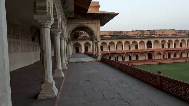Video of Agra Fort complex from first floor balcony at Agra Fort, Agra, India