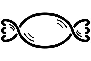 Wrapped oval bonbon icon with shadows