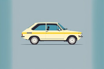 Car flat illustration created with Generative AI 