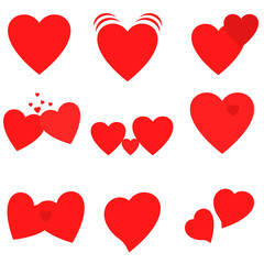 Set of hearts. Vector illustration on a white background.