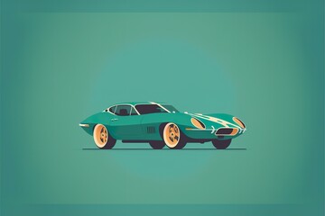 Car flat illustration created with Generative AI 