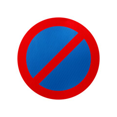 No parking European street sign isolated on transparent background. 3D rendering