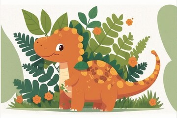 Cute dinosaur created with Generative AI 