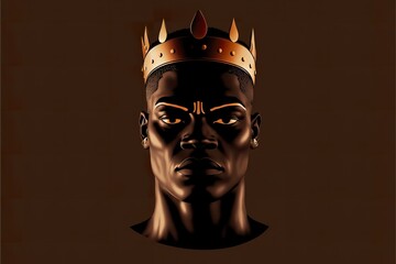Black skin king created with Generative AI 