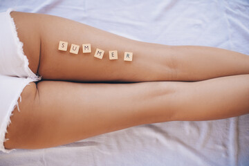 Wellness. Sensual woman legs. Sexy body. Summer day. Sexy