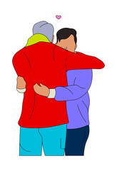 Lolo/ grandpa hugging person