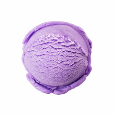 Fototapeta premium Blueberry ice cream ball isolated on white background