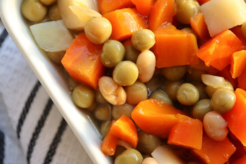 Canned mixed vegetables in brine