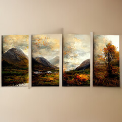 Scottish Highlands Triptych, Generative AI