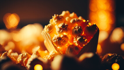 Beautiful background of popcorn