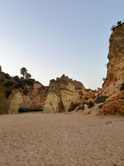 Cliffs on a sandy coastline 