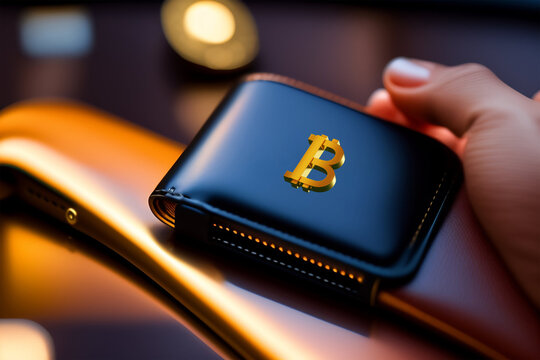 ILUSTRACION DE BILLETERA O ICONO DEL BITCOIN Y CRIPTO MONEDAS.