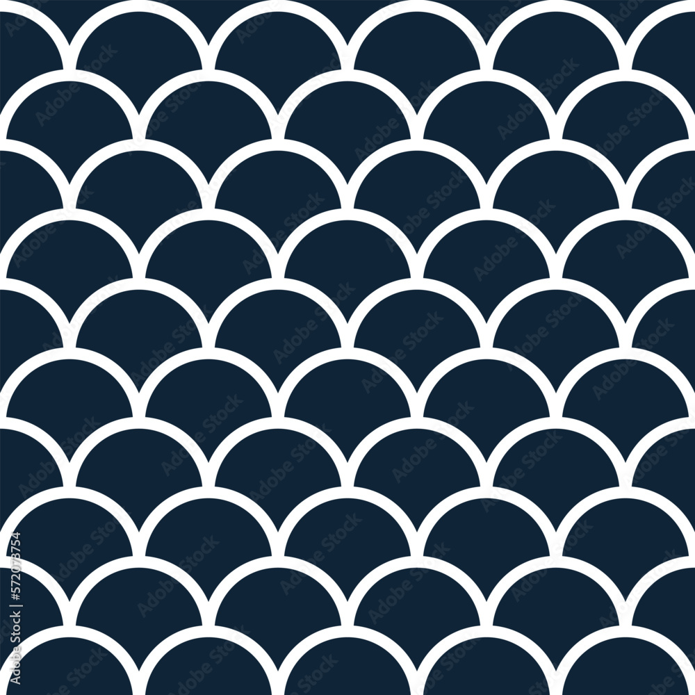 Poster Classic fabric seamless pattern. Scale geometric seamless pattern.