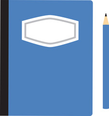 Notebook cover with pencil icon vector illustration.