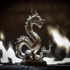 Fototapeta premium Silver Chinese Dragon