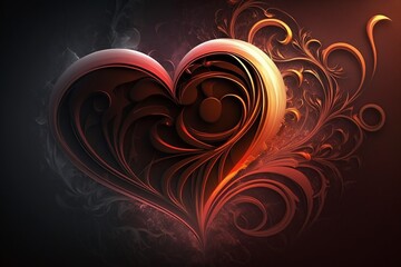 illustration, beautiful heart on Valentine's Day, ai generative