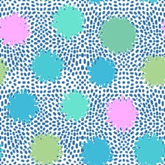 Abstract polka dots seamless fluffy circle pattern for wrapping paper and kids clothes print and fabrics and linens