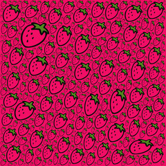 seamless pattern with strawberries