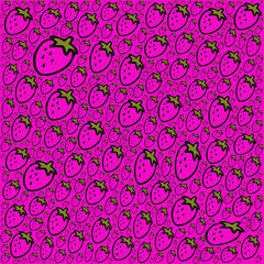 seamless pattern with strawberries
