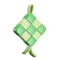 ketupat 3d render icon illustration